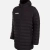Lange Pufferjacke mit Kapuze