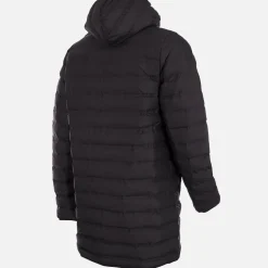 Lange Pufferjacke mit Kapuze
